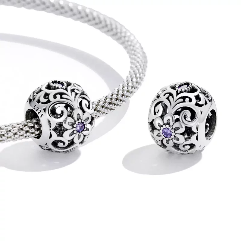(imagen para) Charm estilo Pandora con patrón clásico - SCC2183 - Ver 3