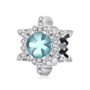(imagen para) Charm estilo Pandora con piedra lunar y diseño de copo de nieve - BSC512