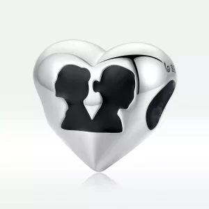 (imagen para) Charm estilo Pandora con silueta de amor - BSC549
