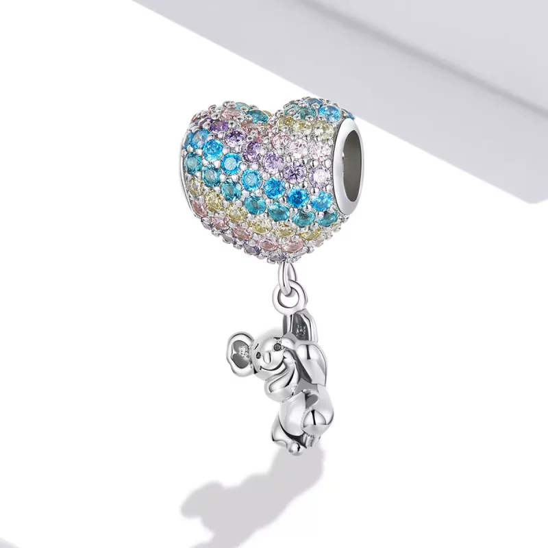 (imagen para) Charm estilo Pandora con un adorable koala en un globo de amor - SCC2116 - Ver 2