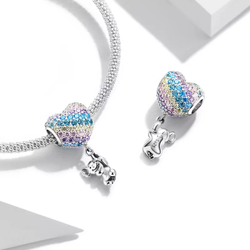 (imagen para) Charm estilo Pandora con un adorable koala en un globo de amor - SCC2116 - Ver 4