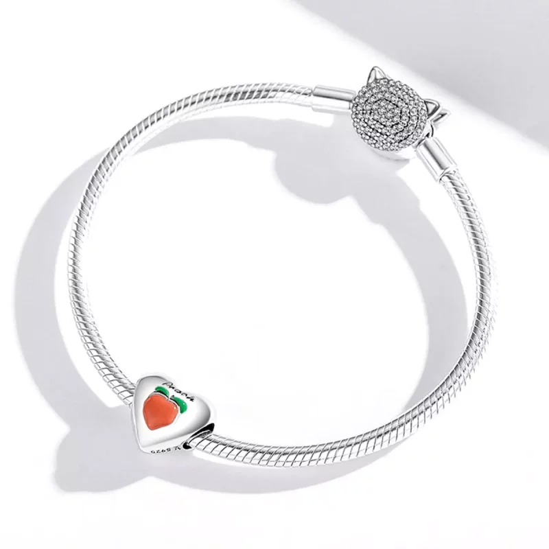 (imagen para) Charm estilo Pandora de amor durazno - SCC1951 - Ver 4
