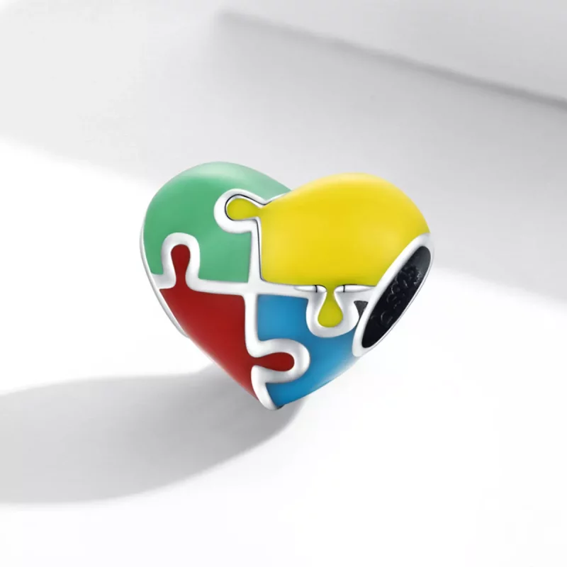 (imagen para) Charm estilo Pandora de amor en forma de rompecabezas - BSC547 - Ver 2