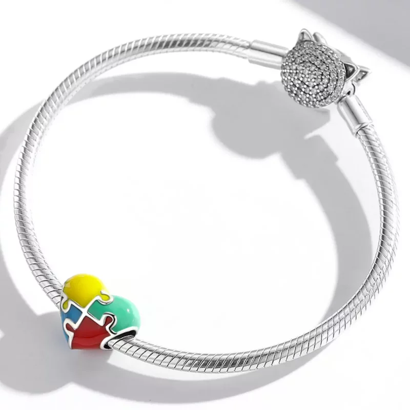 (imagen para) Charm estilo Pandora de amor en forma de rompecabezas - BSC547 - Ver 3