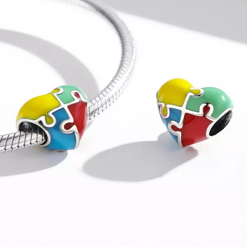 (imagen para) Charm estilo Pandora de amor en forma de rompecabezas - BSC547 - Ver 4