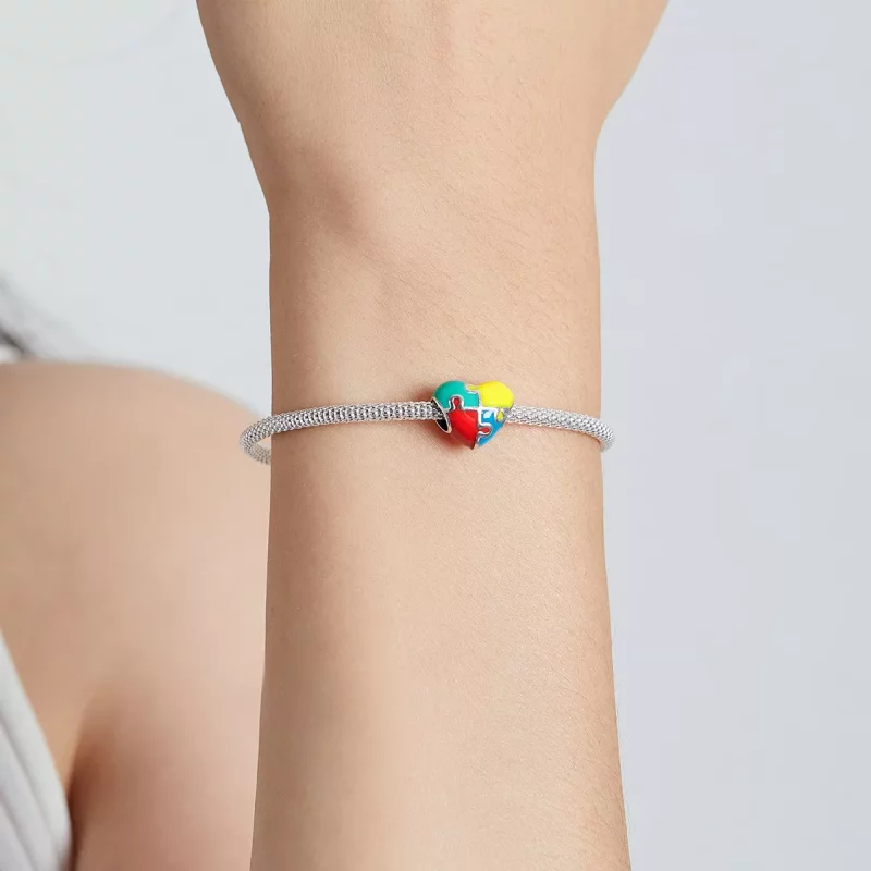 (imagen para) Charm estilo Pandora de amor en forma de rompecabezas - BSC547 - Ver 5