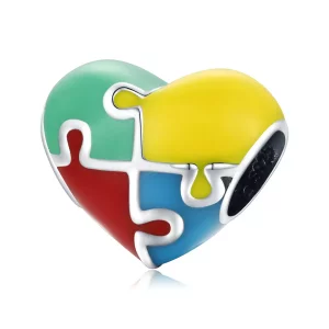 (imagen para) Charm estilo Pandora de amor en forma de rompecabezas - BSC547