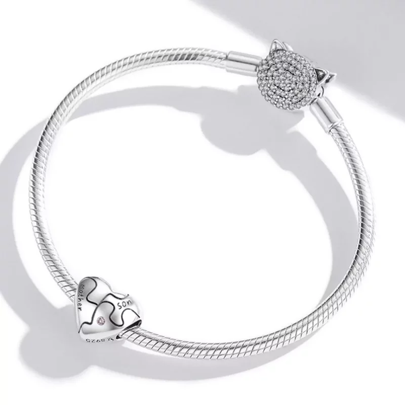 (imagen para) Charm estilo Pandora de amor en forma de rompecabezas - SCC1976 - Ver 3