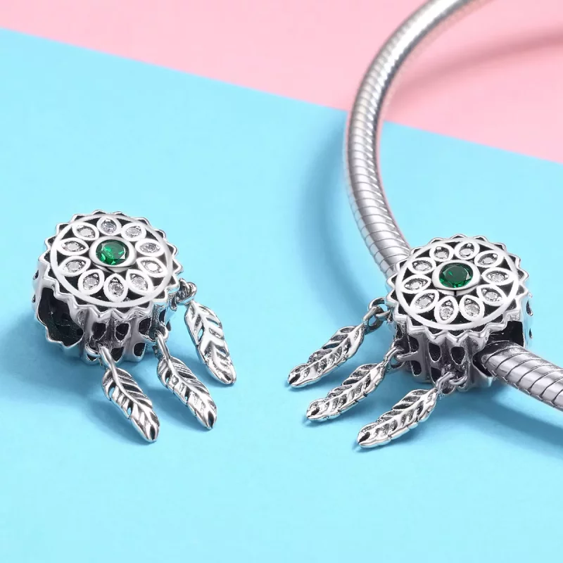 (imagen para) Charm estilo Pandora de atrapasueños plateado - SCC893 - Ver 3