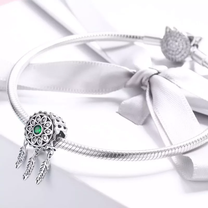 (imagen para) Charm estilo Pandora de atrapasueños plateado - SCC893 - Ver 4