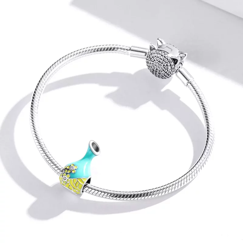 (imagen para) Charm estilo Pandora de botella de vino verde menta - SCC1920 - Ver 3