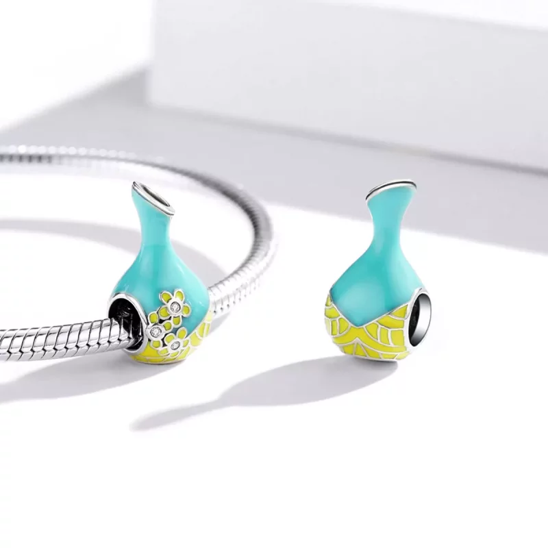 (imagen para) Charm estilo Pandora de botella de vino verde menta - SCC1920 - Ver 4