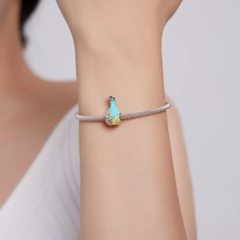 (imagen para) Charm estilo Pandora de botella de vino verde menta - SCC1920 - Ver 5