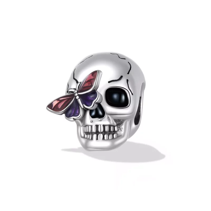 (imagen para) Charm estilo Pandora de calavera retro - SCC2232 - Ver 2