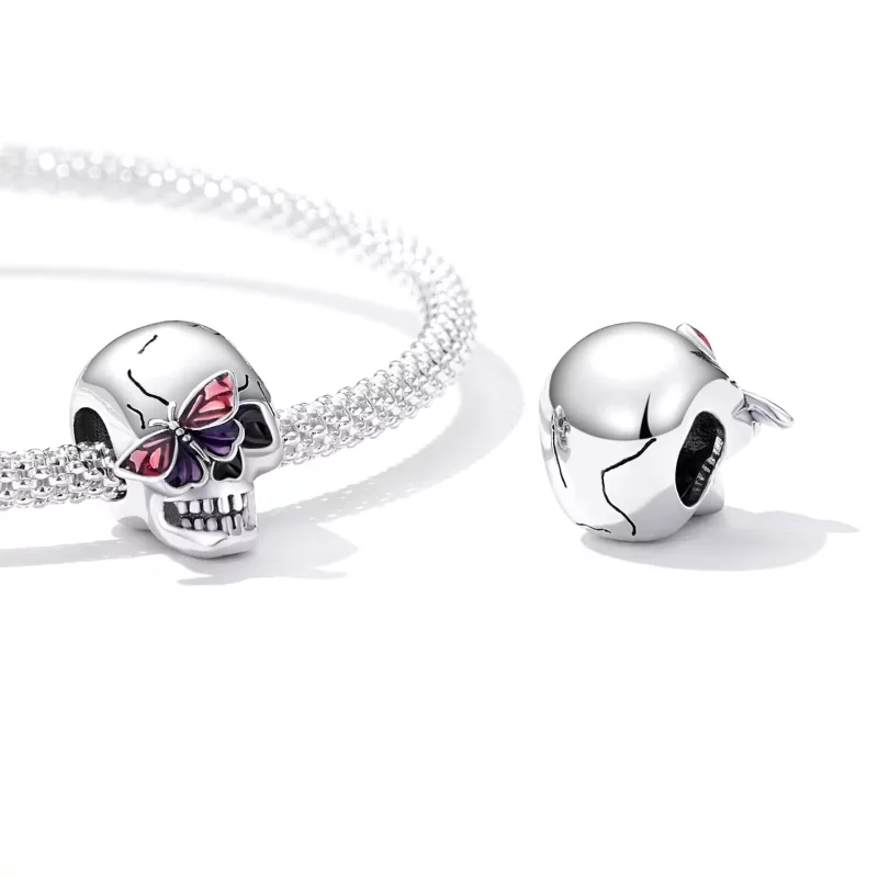 (imagen para) Charm estilo Pandora de calavera retro - SCC2232 - Ver 4