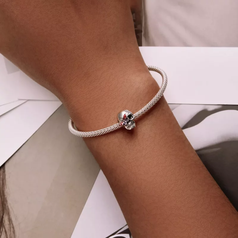 (imagen para) Charm estilo Pandora de calavera retro - SCC2232 - Ver 6