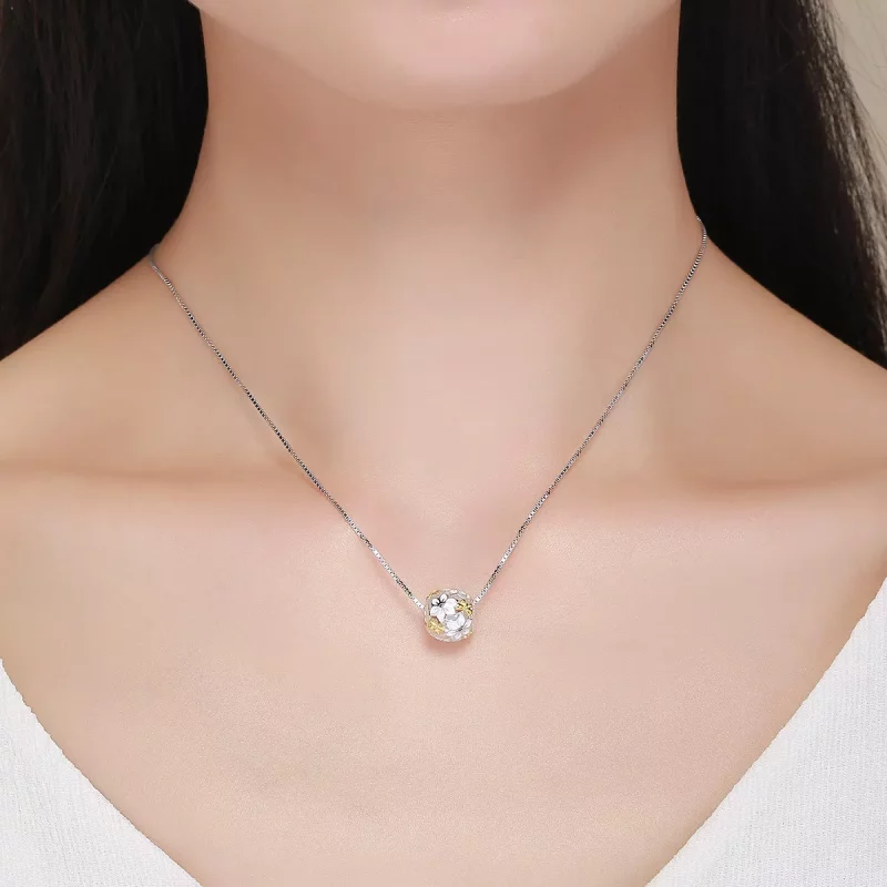 (imagen para) Charm estilo Pandora de dos tonos, con flores y mariposas - SCC546 - Ver 6