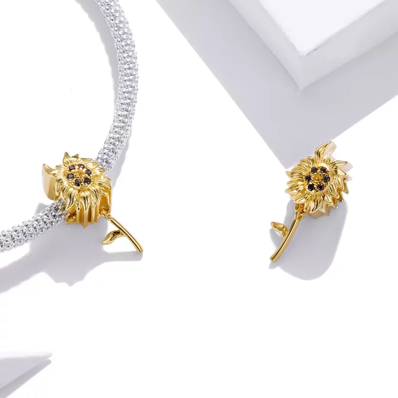 (imagen para) Charm estilo Pandora de Flor de Sol - BSC425 - Ver 4