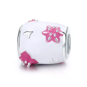 (imagen para) Charm estilo Pandora de flores y mariposas - SCC446