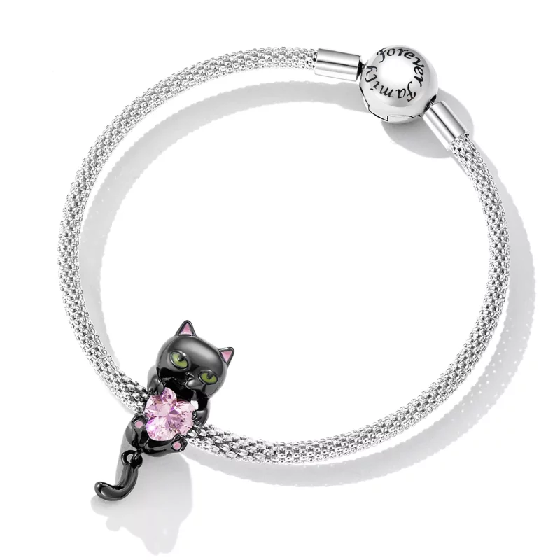 (imagen para) Charm estilo Pandora de gatito negro pequeño - SCC2329 - Ver 5