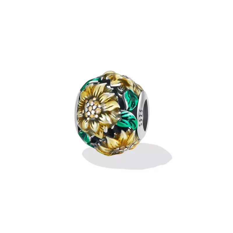 (imagen para) Charm estilo Pandora de girasol - SCC2209 - Ver 2
