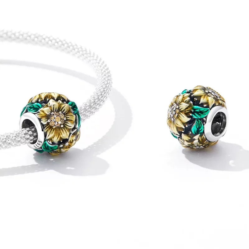 (imagen para) Charm estilo Pandora de girasol - SCC2209 - Ver 4