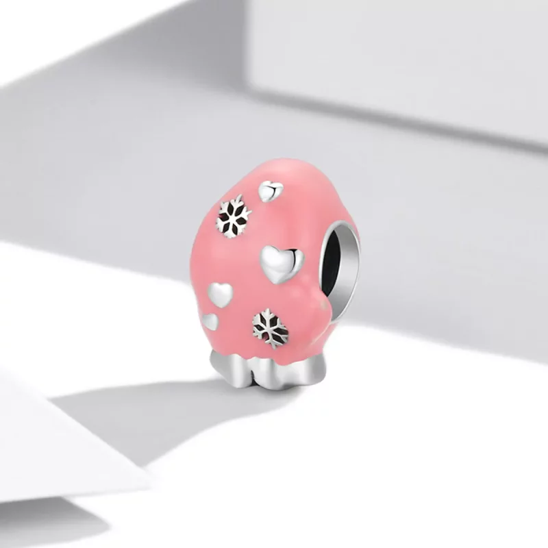 (imagen para) Charm estilo Pandora de guantes rosados - SCC2001 - Ver 2