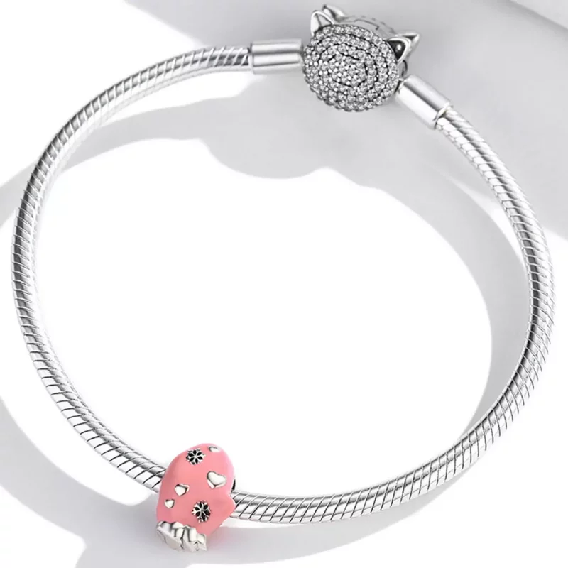 (imagen para) Charm estilo Pandora de guantes rosados - SCC2001 - Ver 3