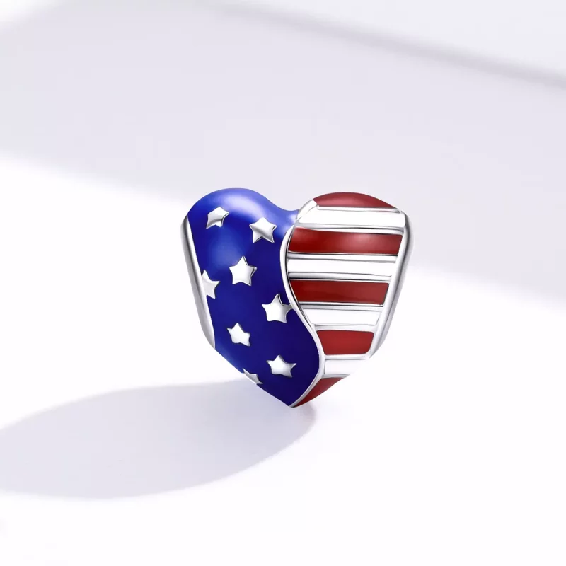 (imagen para) Charm estilo Pandora de la bandera estadounidense - BSC281 - Ver 4