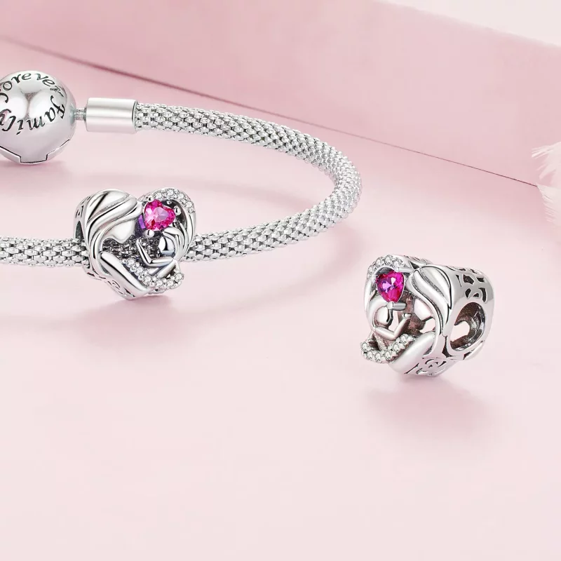 (imagen para) Charm estilo Pandora de madre e hijo - BSC685 - Ver 4