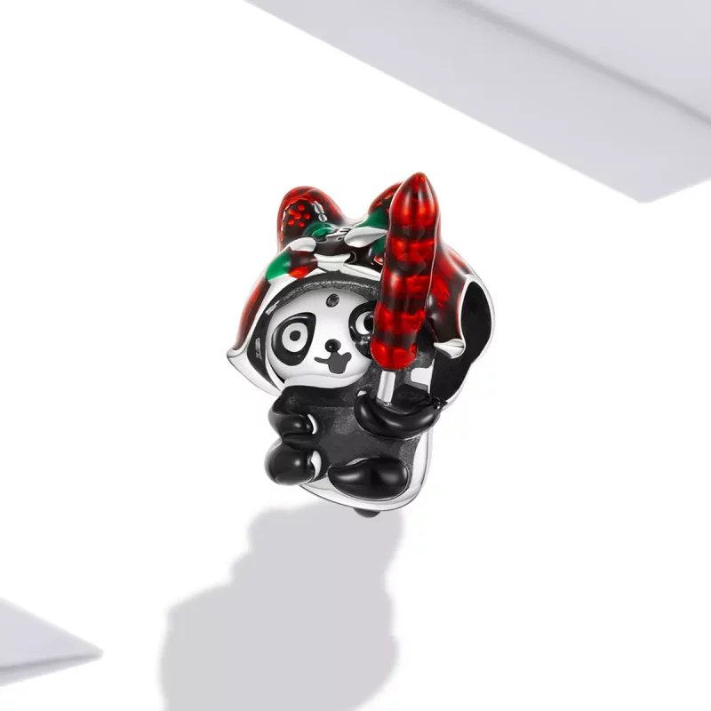 (imagen para) Charm estilo Pandora de panda con sombrero de tigre - SCC2105 - Ver 2