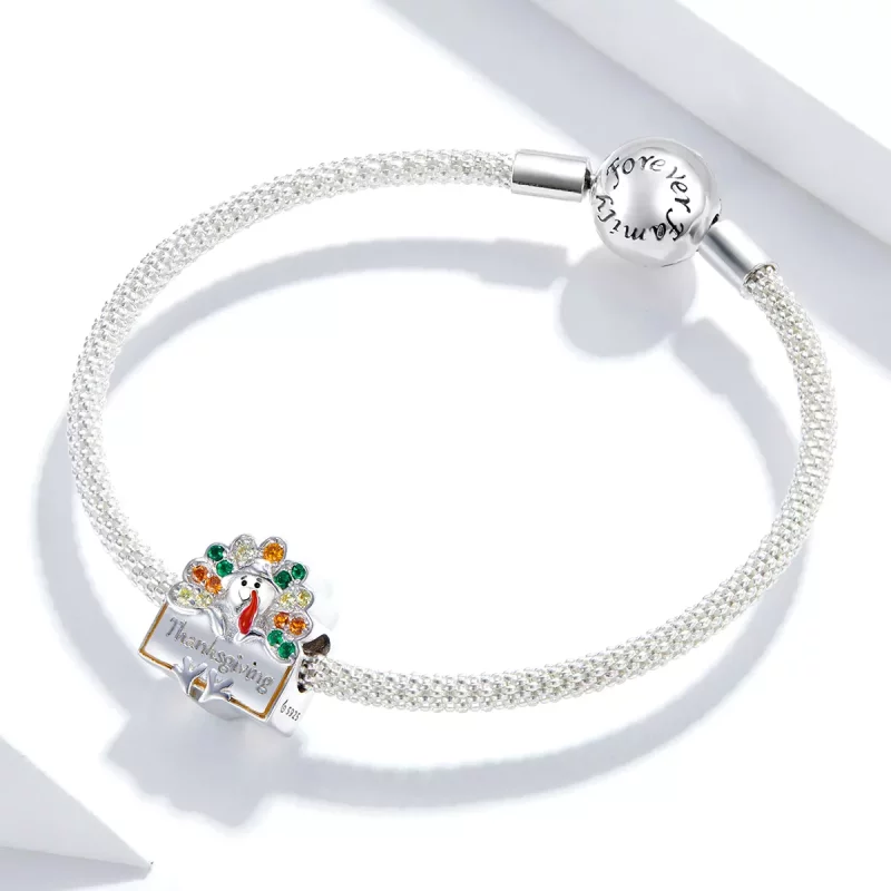 (imagen para) Charm estilo Pandora de pavo de Acción de Gracias - BSC339 - Ver 3