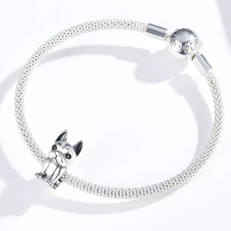 (imagen para) Charm estilo Pandora de plata con Bulldog Francés - SCC1306 - Ver 4