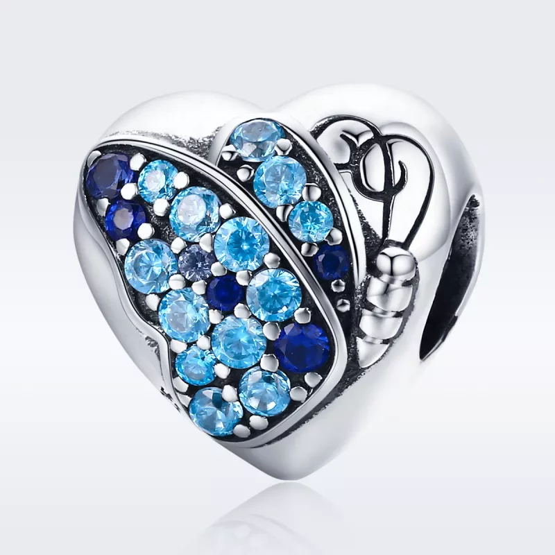 (imagen para) Charm estilo Pandora de plata con diseño de amor de mariposa - SCC653 - Ver 2