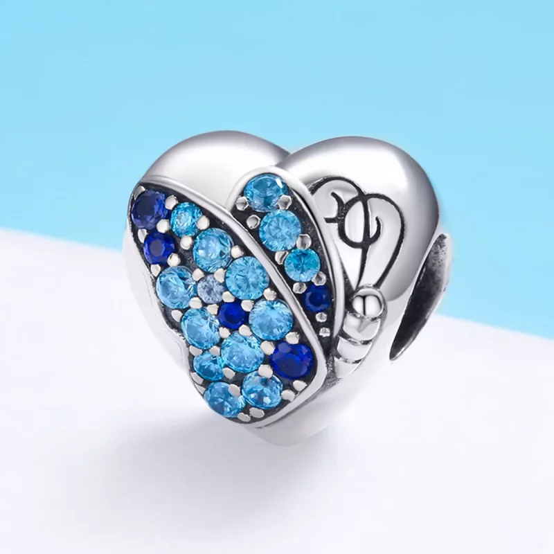 (imagen para) Charm estilo Pandora de plata con diseño de amor de mariposa - SCC653 - Ver 3