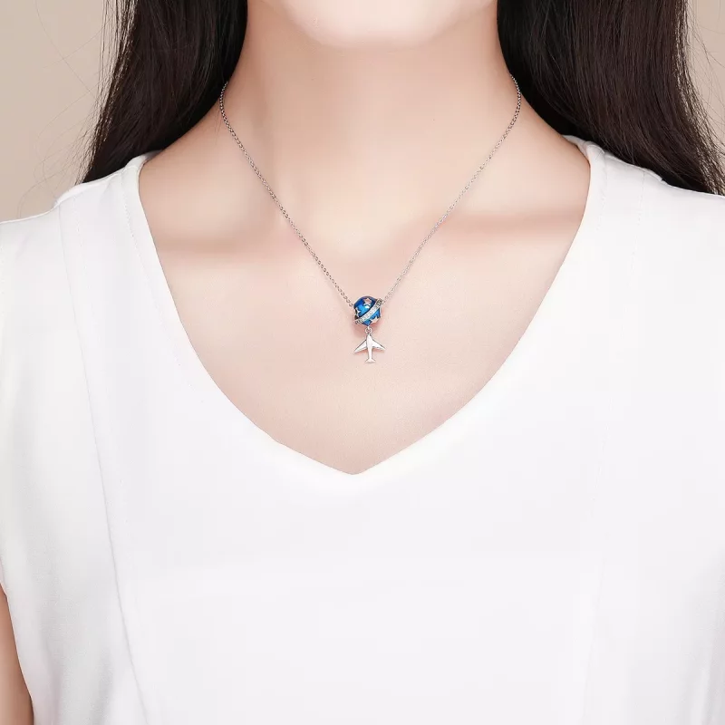 (imagen para) Charm estilo Pandora de plata con diseño de avión de ensueño para viajar - SCC88 - Ver 5