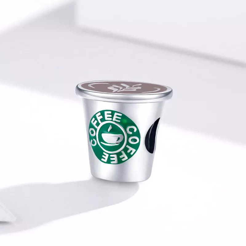 (imagen para) Charm estilo Pandora de plata con diseño de café - SCC1545 - Ver 4