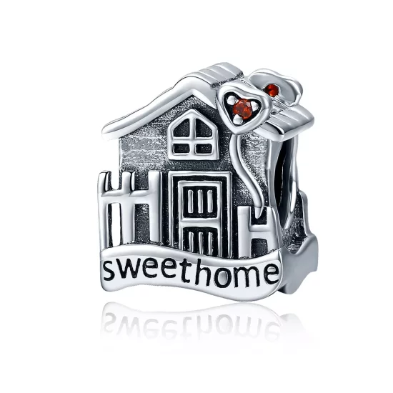 (imagen para) Charm estilo Pandora de plata con diseño de hogar dulce - SCC416