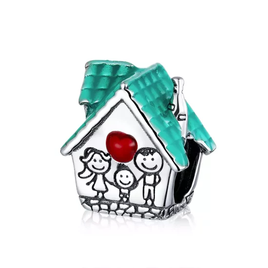 (imagen para) Charm estilo Pandora de plata con encanto de acogedora cabaña - SCC1518
