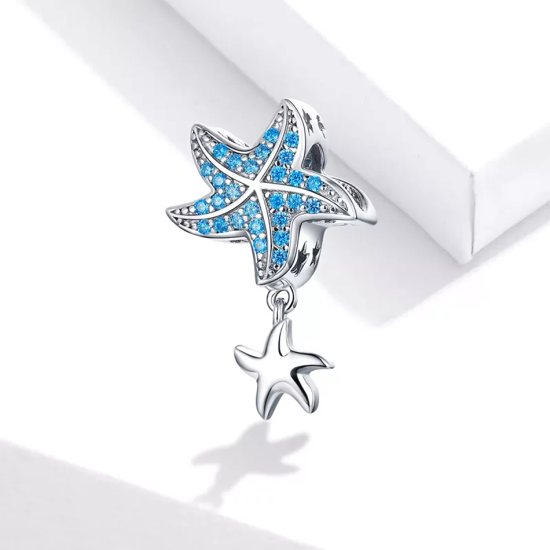 (imagen para) Charm estilo Pandora de Plata con Estrella de Mar Oceánica - BSC252 - Ver 2