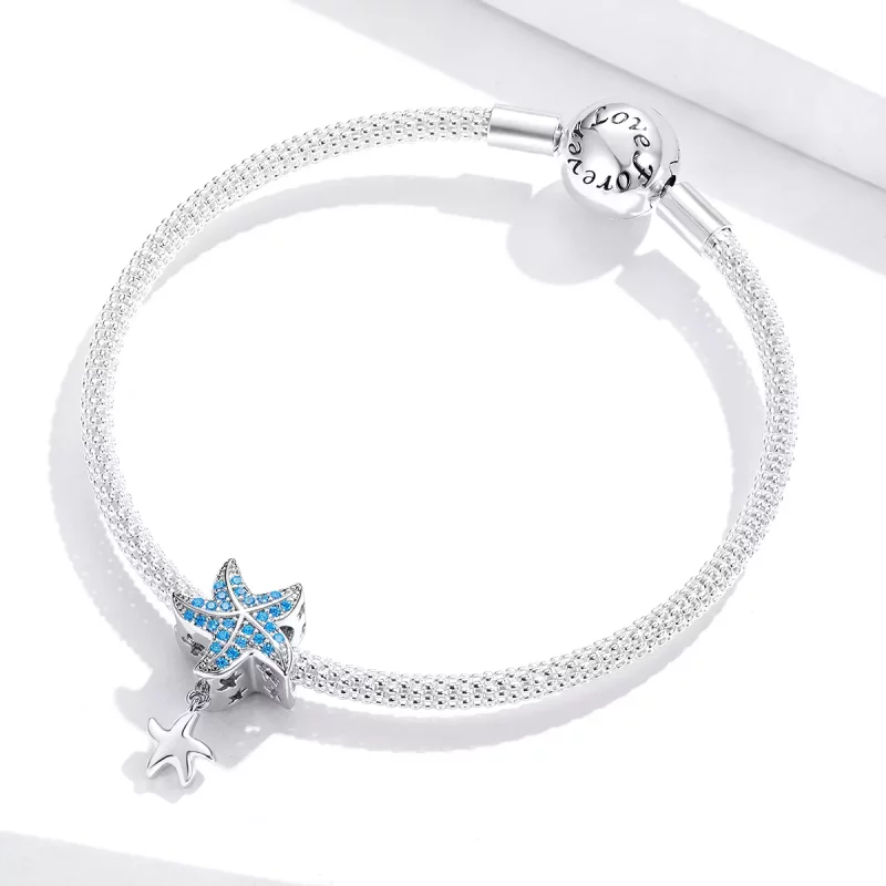 (imagen para) Charm estilo Pandora de Plata con Estrella de Mar Oceánica - BSC252 - Ver 3