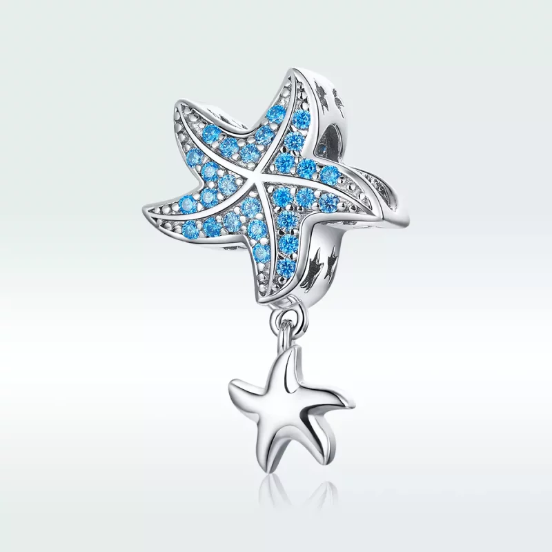 (imagen para) Charm estilo Pandora de Plata con Estrella de Mar Oceánica - BSC252 - Ver 5