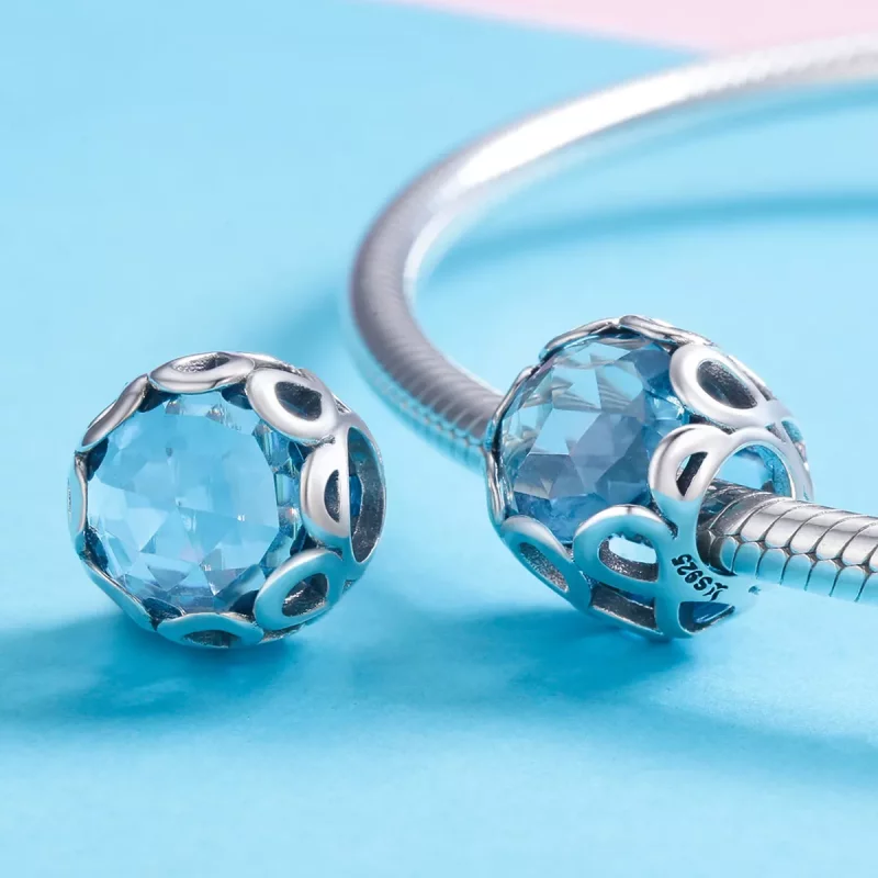 (imagen para) Charm estilo Pandora de plata con símbolo infinito - SCC755 - Ver 4