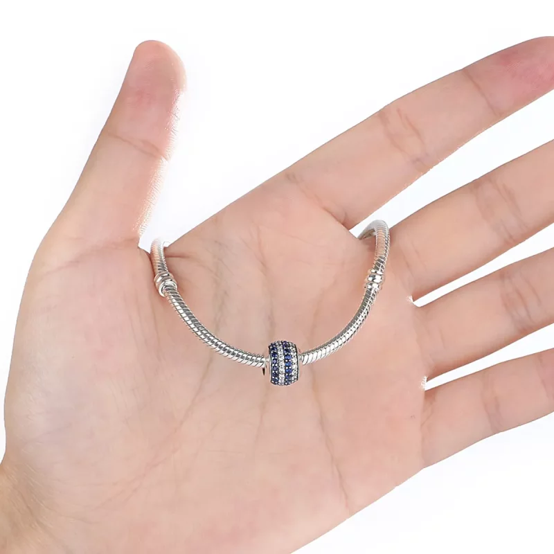(imagen para) Charm estilo Pandora de plata con tonos azules de la costa - SCC104 - Ver 4