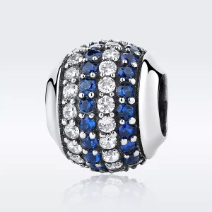 (imagen para) Charm estilo Pandora de plata con tonos azules de la costa - SCC104