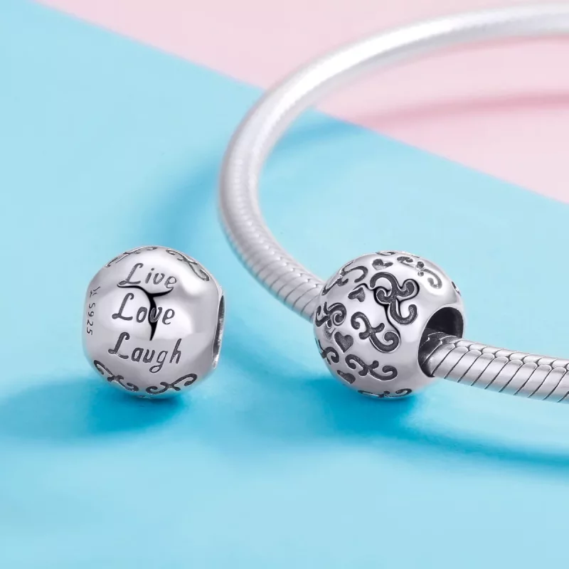 (imagen para) Charm estilo Pandora de plata "Mi Vida Feliz" - SCC966 - Ver 4