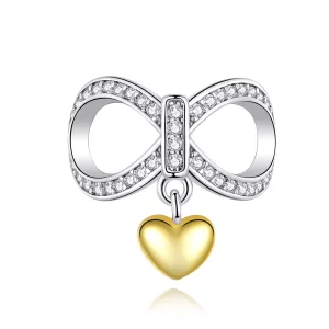 (imagen para) Charm estilo Pandora de plata y oro chapado en infinito amor - SCC1300