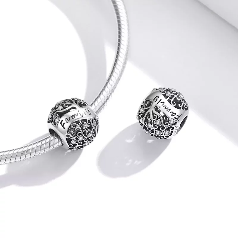 (imagen para) Charm estilo Pandora de árbol familiar - BSC489 - Ver 4