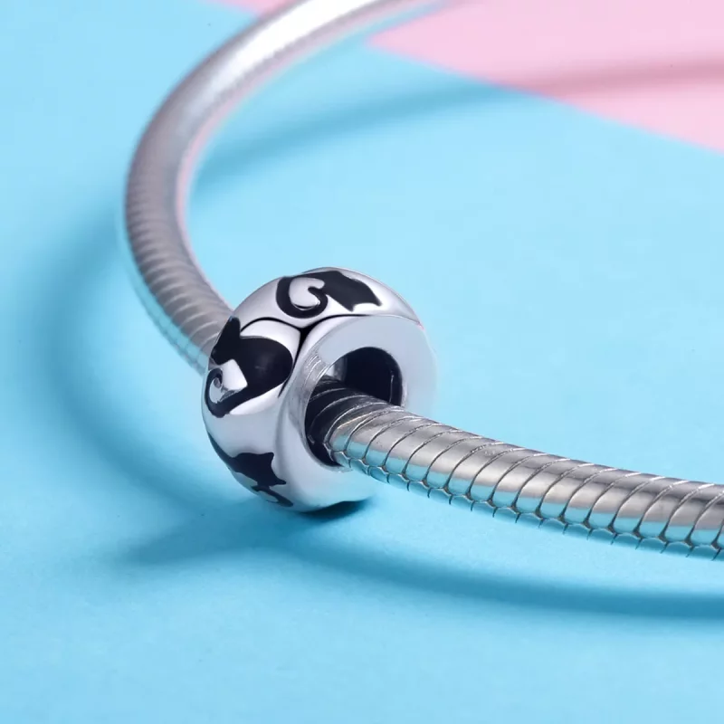 (imagen para) Charm estilo Pandora de Silueta de Gato - SCC825 - Ver 3