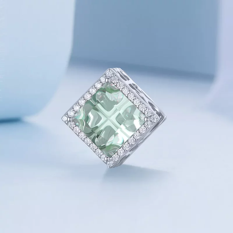 (imagen para) Charm estilo Pandora de trébol de cuatro hojas - BSC667 - Ver 2